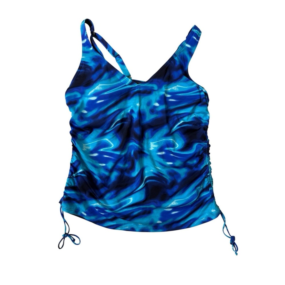 Lands' End Blue Swirl One-Piece Tankini